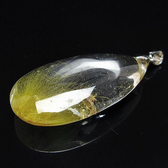 金針ルチル水晶 ペンダント [t86-7911]
