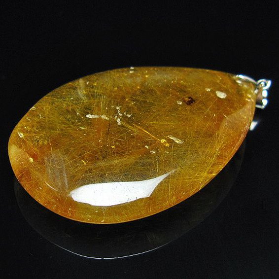金針ルチル水晶 ペンダント [t86-7912]