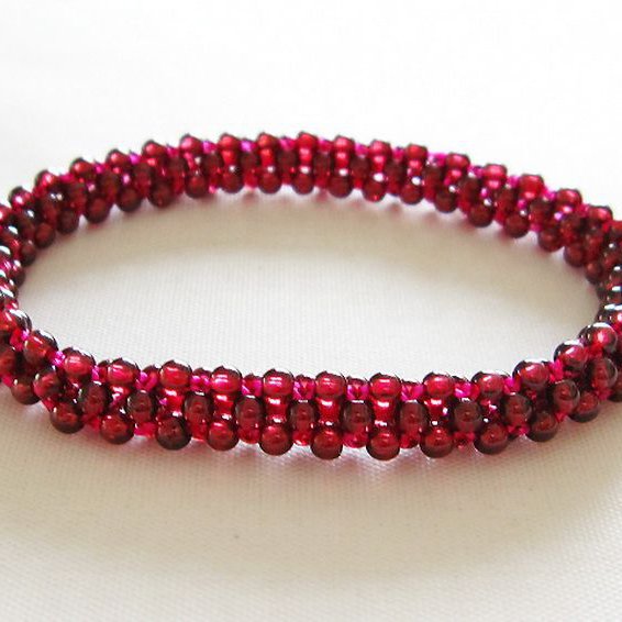 ガーネット ブレスレット 7mm [T87-13649]