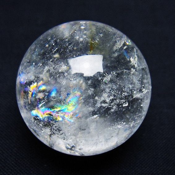 虹入り ヒマラヤ水晶 丸玉 29mm [t91-9156]