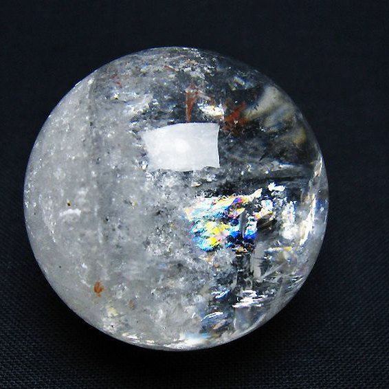 虹入り ヒマラヤ水晶 丸玉 35mm [t91-9199]