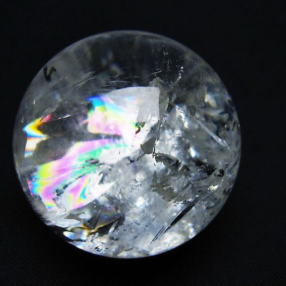 虹入り ヒマラヤ水晶 丸玉 34mm [t91-9276]