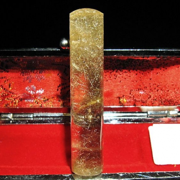 豪華ルチル 印材　※別途料金で篆刻可能 12mm [T94-125]