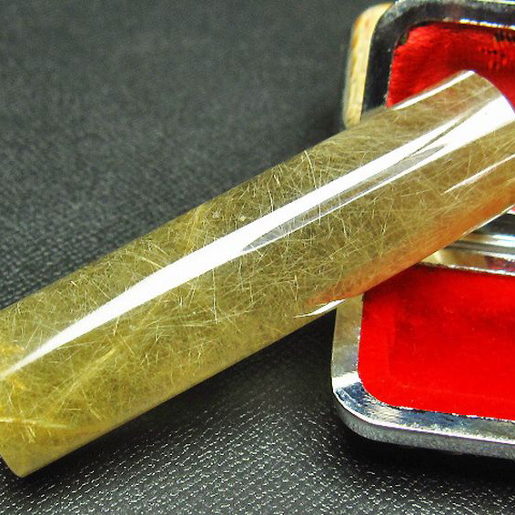 豪華ルチル 印材　※別途料金で篆刻可能[T94-172]