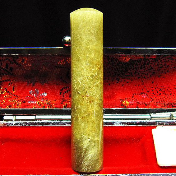 豪華ルチル 印材　※別途料金で篆刻可能 12mm [T94-81]