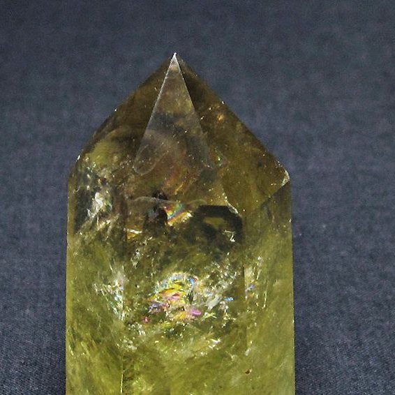 虹入り シトリン水晶 六角柱[T98-1916]