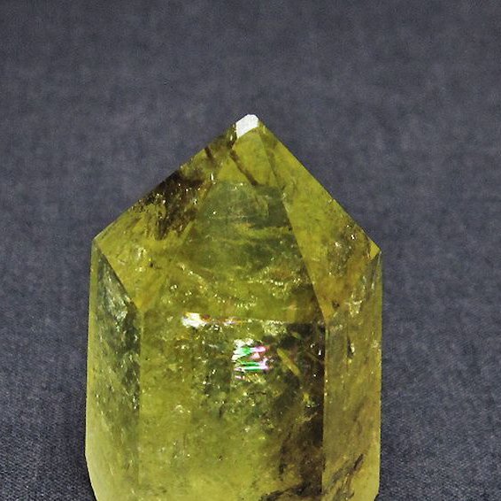 虹入り シトリン水晶 六角柱[T98-1925]