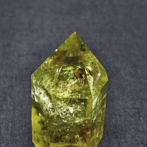 虹入り シトリン水晶 六角柱[T98-2011]