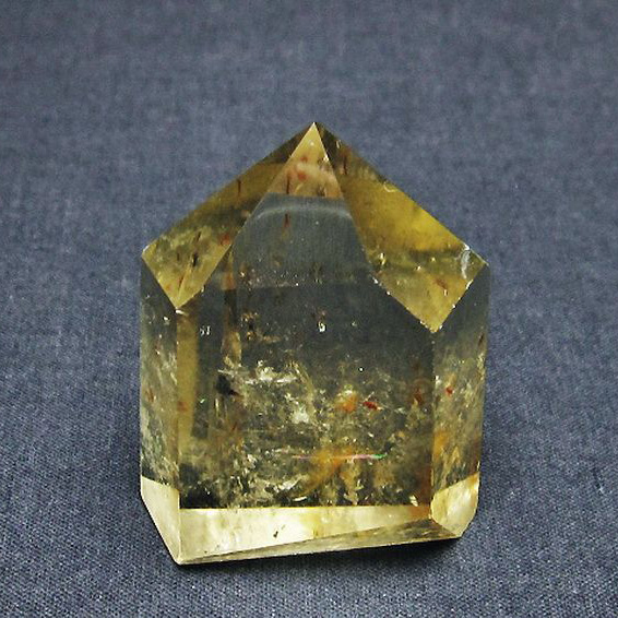 虹入りシトリン6角柱　水晶　観賞石 seian_t98-2295