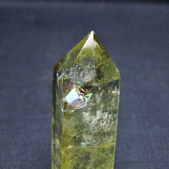 虹入り シトリン水晶 六角柱[t98-2288]