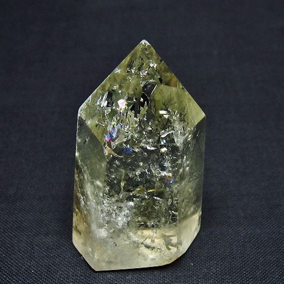 虹入り シトリン水晶 六角柱[T98-2362]