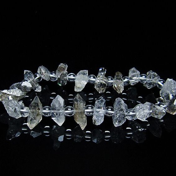 オイルインクォーツ （石油入り 水晶）  ブレスレット  パキスタン産 [T99-5757]