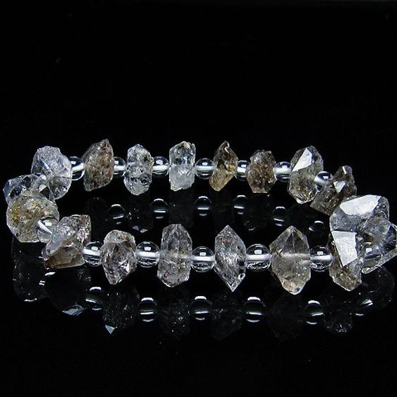 オイルインクォーツ （石油入り 水晶）  ブレスレット  パキスタン産 [T99-5772]