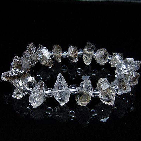 オイルインクォーツ （石油入り 水晶）  ブレスレット  パキスタン産 [T99-5808]