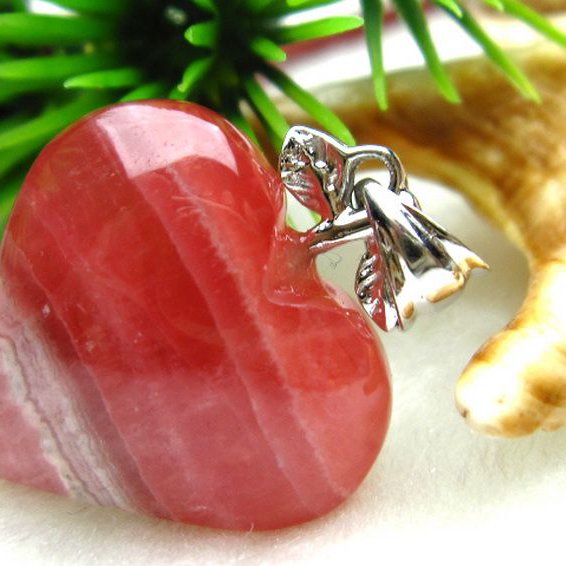 インカローズ ロードクロサイトハート ペンダント [W10-100]