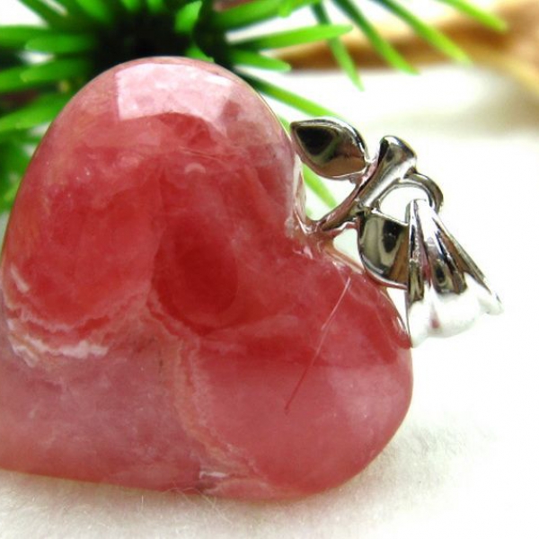 インカローズ ロードクロサイトハート ペンダント [W10-109]