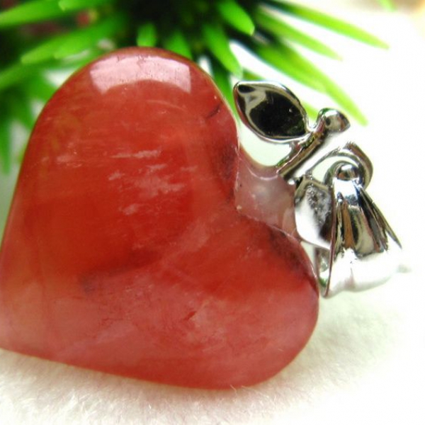 インカローズ ロードクロサイトハート ペンダント [W10-121]