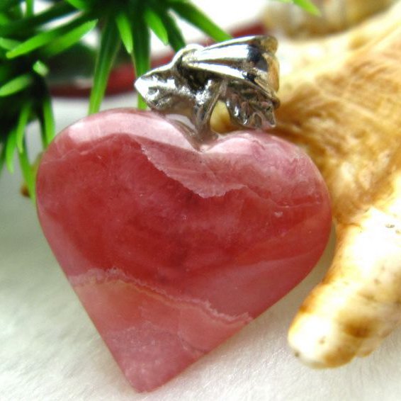 インカローズ ロードクロサイトハート ペンダント [W10-38]