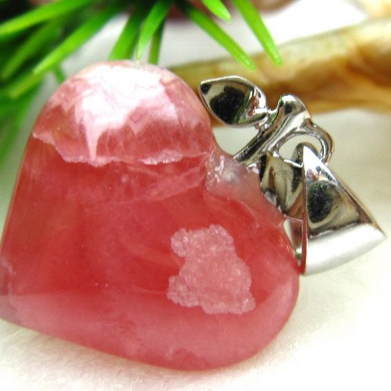 インカローズ ロードクロサイトハート ペンダント [W10-60]