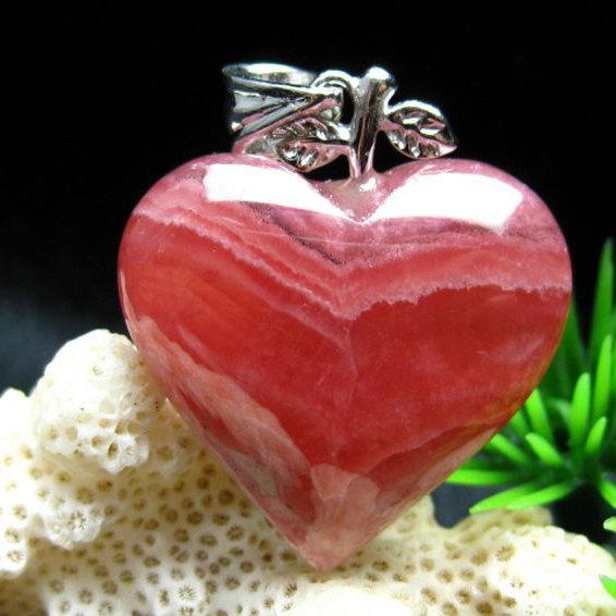 インカローズ ロードクロサイトハート ペンダント [w10-8] 