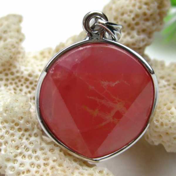 インカローズ ロードクロサイト 大衛星 ペンダント [W5-10]