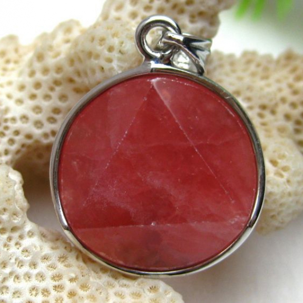 インカローズ ロードクロサイト 大衛星 ペンダント [W5-7]