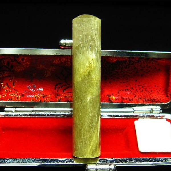 豪華ルチル 印材　※別途料金で篆刻可能 12mm [M119-174]