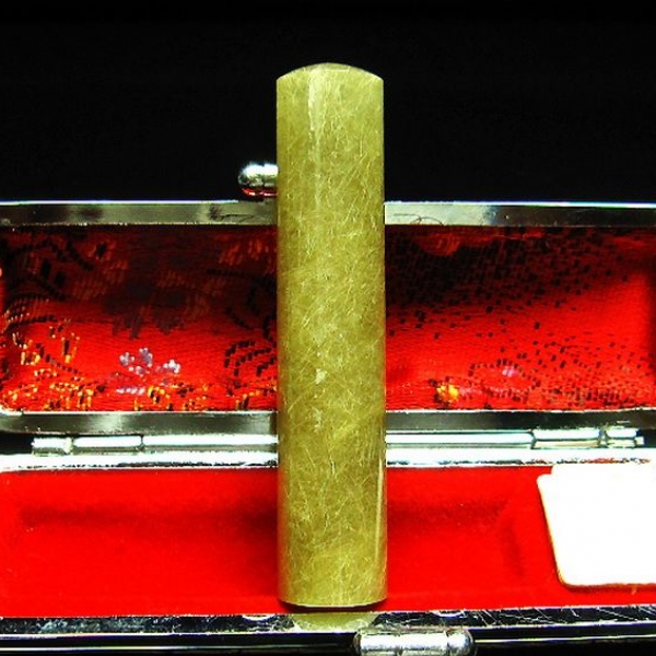 豪華ルチル 印材　※別途料金で篆刻可能 12mm [M119-175]