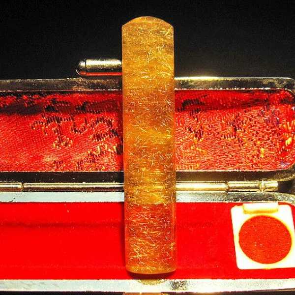 豪華ルチル 印材　※別途料金で篆刻可能 12mm [M119-187]