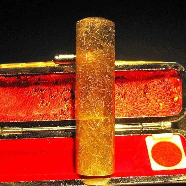 豪華ルチル 印材　※別途料金で篆刻可能 15mm [M119-196]