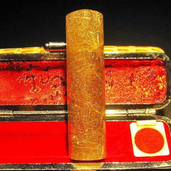 豪華ルチル 印材　※別途料金で篆刻可能 15mm [M119-207]