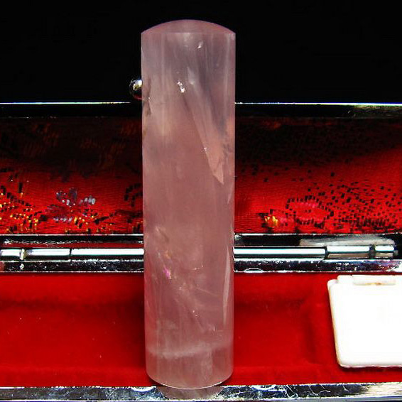 ローズクォーツ 印材　※別途料金で篆刻可能 15mm [M152-67]