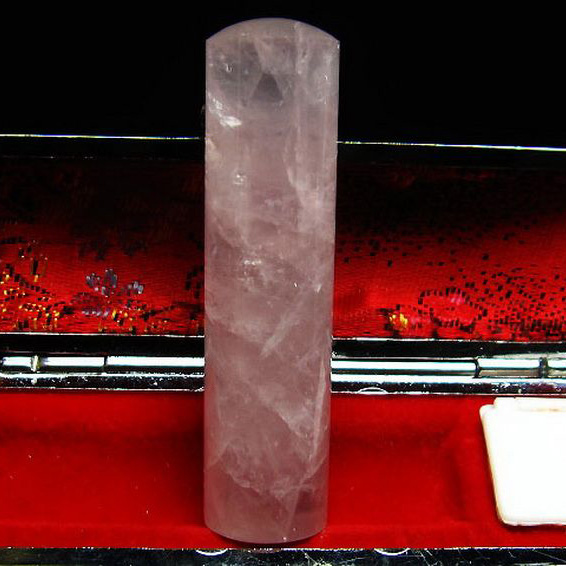 ローズクォーツ 印材　※別途料金で篆刻可能 15mm [M152-68]