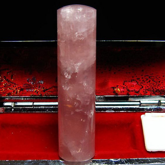 ローズクォーツ 印材　※別途料金で篆刻可能 15mm [M152-70]