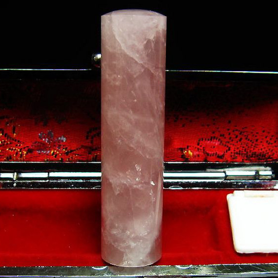 ローズクォーツ 印材　※別途料金で篆刻可能 15mm [M152-73]