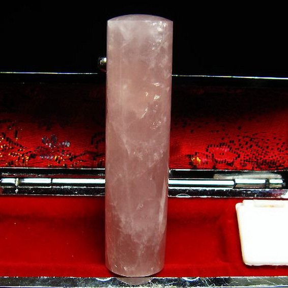 ローズクォーツ 印材　※別途料金で篆刻可能 15mm [M152-77]