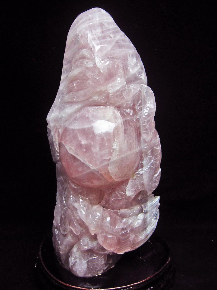 2.6Kg ローズクォーツ 手彫り 龍[M157-111]