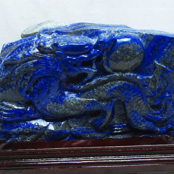 5.2Kg ラピスラズリ 手彫り 龍 置物[M170-44]