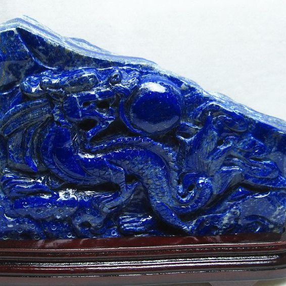 3.8Kg ラピスラズリ 手彫り 龍 置物[M170-73]
