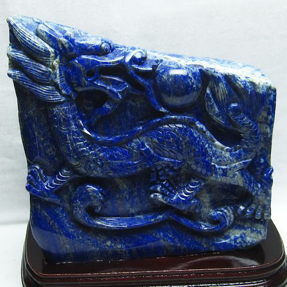 5.6Kg ラピスラズリ 手彫り 龍 置物[M170-78]