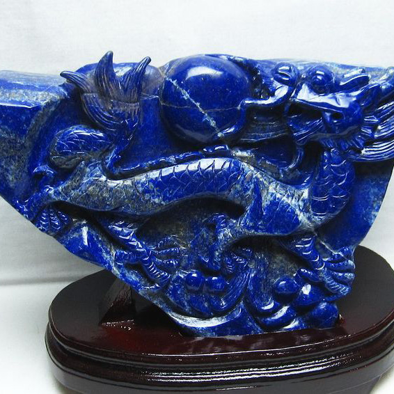 5.8Kg ラピスラズリ 手彫り 龍 置物[M170-80]