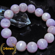 画像現物/キャッツアイクンツァイト ブレスレット 14mm  kunzite [H124-258]