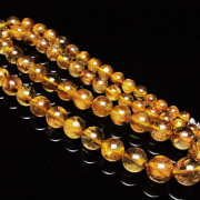 ゴールドタイチンルチル ネックレス 6mm [H213-5]