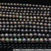 ブラックオパール 一連 ビーズ9.5mm 《rv》[H54-22]