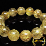 ゴールドタイチンルチル ブレスレット 16mm  [K1-1250]