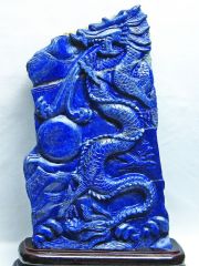 2.9Kg ラピスラズリ 手彫り 龍 置物[K1-1875]