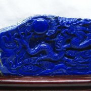 3.3Kg ラピスラズリ 手彫り 龍 置物[K1-1890]