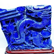 4.1Kg ラピスラズリ 手彫り 龍 置物[K1-1899]