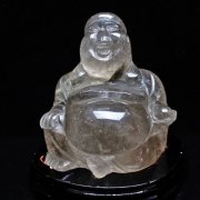 2Kg 虹入り ライトニング水晶布袋様 置物[M132-130]