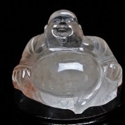 1.9Kg 虹入り ライトニング水晶布袋様 置物[M132-140]